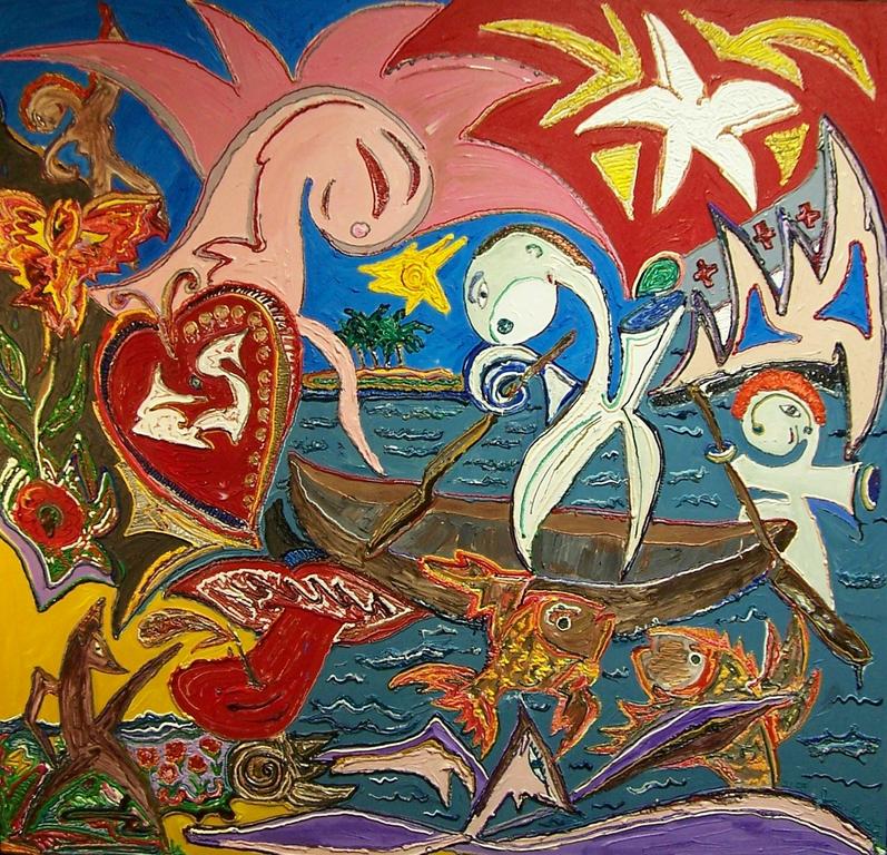 Obra del artista cubano americano Jose Acosta en exposición en la Staying Alive (University of Pennsylvania Art Collection) On Exhibition at Van Pelt - Dietrich Library.