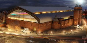 Maqueta del escenario deportivo proyectado para Kingsbridge National Ice Center en El Bronx (Photo Credit: Spencer T Tucker)