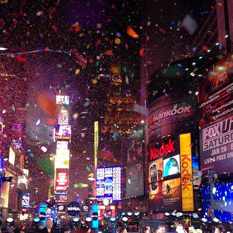 A la espera del año nuevo en Times Square